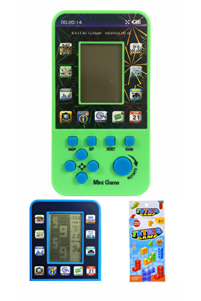 synshop Retro Tetris Yeşil Game Atari Oyun Konsolu Oyuncak Çocuk Yetişkin Hed...