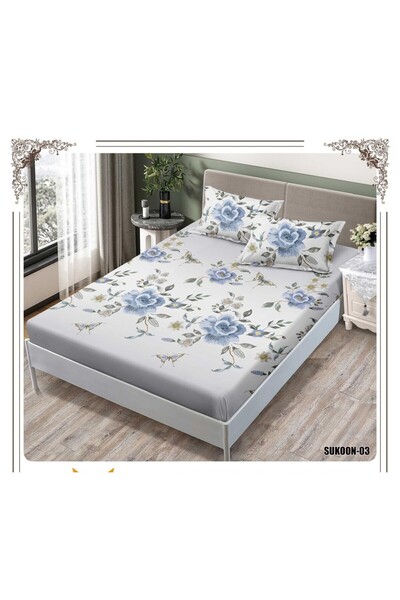 Gen Tech Plain and patterned microfiber soft bed sheets, double size, 3 pieces