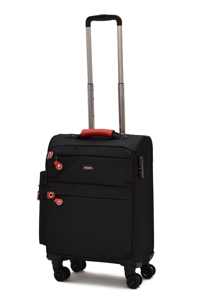 ELATAE Çok Gözlü Kabin Boy Körüklü Kumaş Valiz – Dayanıklı, 360° 8 Tekerlekli...