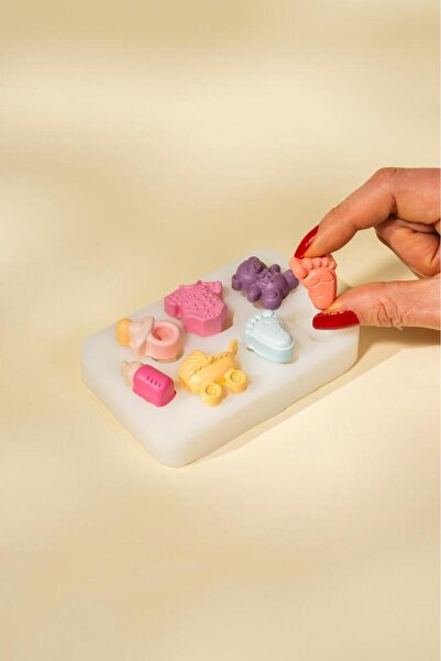 rufus concept Baby Stuff Altılı Silikon Mum Kalıbı