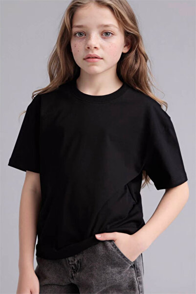 DeFacto Relax Fit crna devojka T-shirt D9099A8/BK81