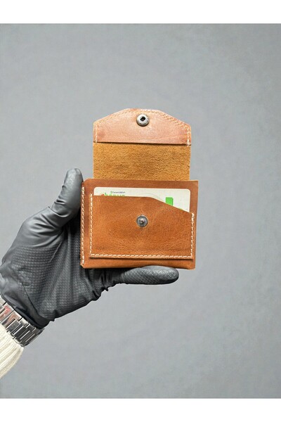 NZCLUB Portofel pentru carduri din piele naturală Crazy Horse, elegant și de ...