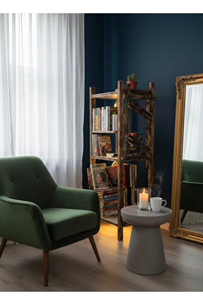 KyroStüdyo Kyro Studio Atlas Serisi - Işıklı Rustik Tasarım Kitaplık / Raf