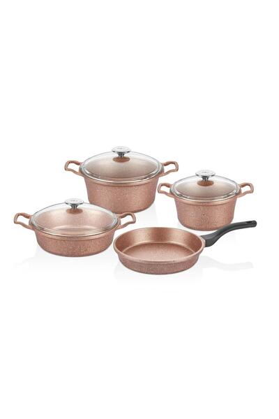 Cem Efdal 7 Parça Döküm Tencere Seti - Çeyizlik Şık Mutfak Seti