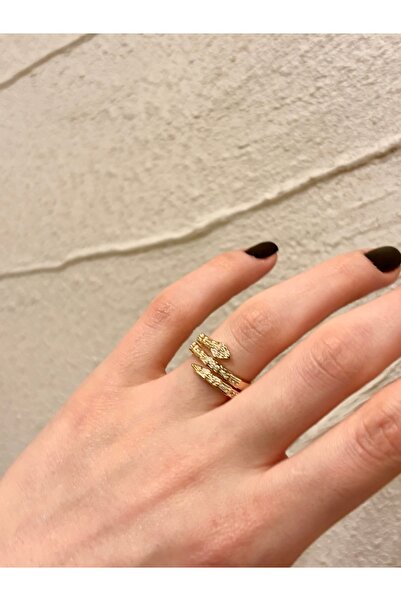 Veralys Atelier YILAN MODEL TAŞ DETAYLI AYARLANABİLİR ÇELİK YÜZÜK