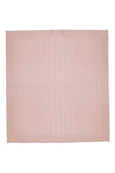 Bebetto Tri̇ko Blanket (Burgu Pattern) Dried Rose