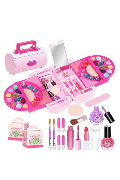 MIXDE 58PCS Kids Makeup Kit, Real Kids Makeup Set Washable Makeup Set Toys wi...