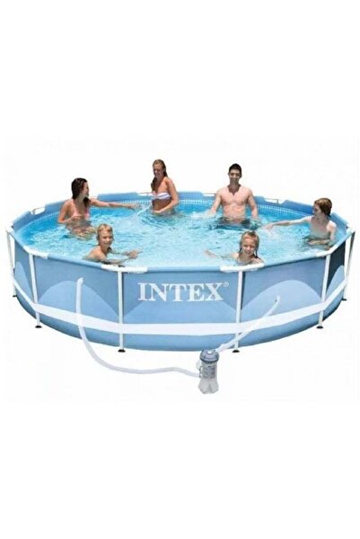 Intex Swimming Pool 3.66x76cm with Water Pump Filter Grey