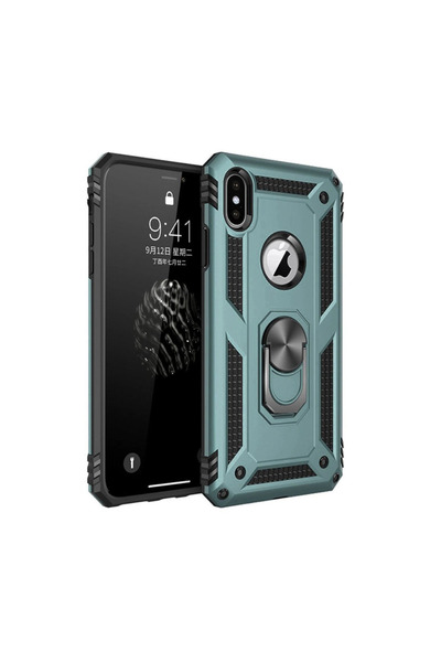 Najmaddin جراب آيفون Xs ماكس غطاء سيليكون صوفيا مع حلقة - أخضر