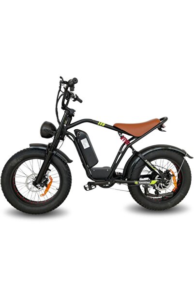 Generic Retro Scrambler Electric Bike - 20" Fat Tires, Dual Suspension & Remo...