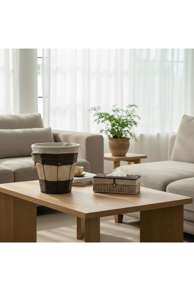 MAZPRO Wastebasket with tissue holder