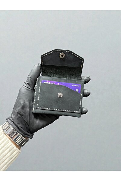 NZCLUB Portofel pentru carduri din piele naturală Crazy Horse, elegant și de ...