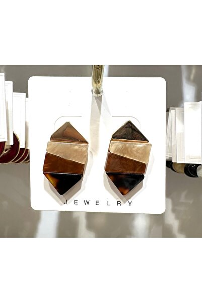 GLOW ACCESSORIES BAE أقراط زرا موديل غير متماثلة من الفولاذ المقاوم للصدأ بال...