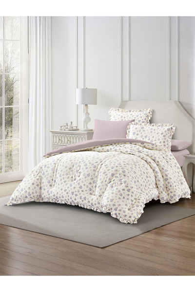 Doona طقم لحاف مفرد من 4 قطع، مقاس 170×230 سم، مصنوع من حرير البوليستر 360 غر...