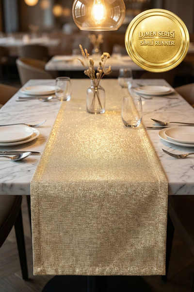 Morlay Lumen Series |   Simli Runner Gold / Silver, Premium Dowry Luxury Styl...