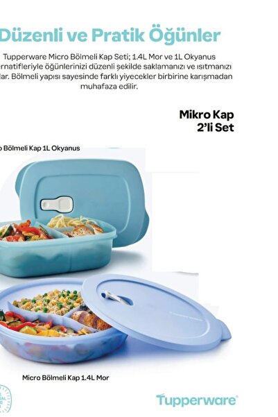 Tupperware Micro-Compartment Container 1.4 Liters and Micro Compartment Nutri...