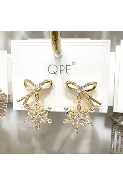 GLOW ACCESSORIES BAE أقراط Qpe من الفولاذ المقاوم للصدأ مرصعة بحجر الزركون عل...