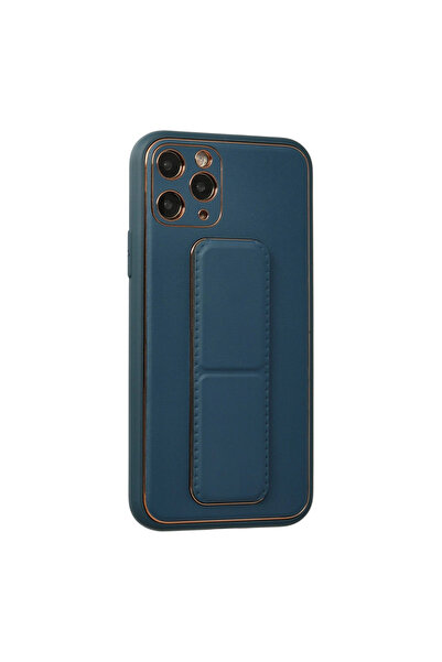 Raftantopla İphone 11 Pro Kılıf Coco Deri Standlı Kapak - Mavi