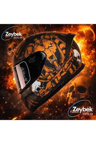 MTS M-801 Snake Anubis Fiber Kask (Güneş Vizörlü & İnterkom Uyumlu)