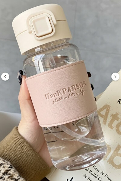 Gökyüzü ışığı 500 ml Pipetli Plastik Suluk- deri kaplamalı-taşınabilir-sızdır...