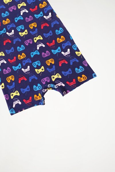 Newteam Oeko-Tex ®   100% Cotton Baby Boy Romper |   Playstation Pattern |   Summer Short Sleeve Short Pants