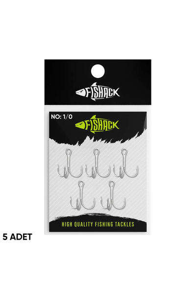 Fishack Üçlü İğne - Nikel Üçlü Kanca - 3210 - 5 Adet - No: 1/0