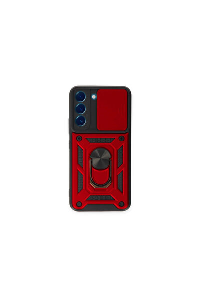 eco port Samsung Galaxy S23 Case with Pars Lens Ring Silicone - Red