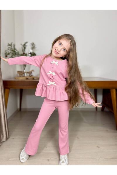 ARBİ kids Devojčin Rebrasto Sa mašnom dupli praznični kostim