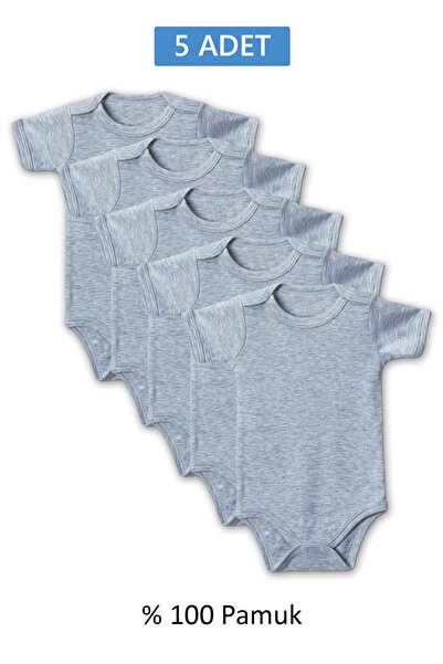 Mestore Gray Half Sleeve Bodysuit for Children 7-12 Years Old (5 Pieces) with...