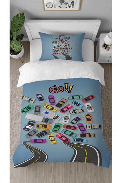 GREENDECOR Car Road Street Patterned Design Digital Printed Special Design St...