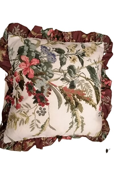 Hope Blooms Decorative Throw Pillow with Ruffled Sides