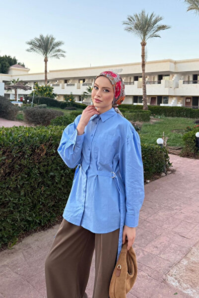 Hazamoda Eslem Poplin Shirt Blue