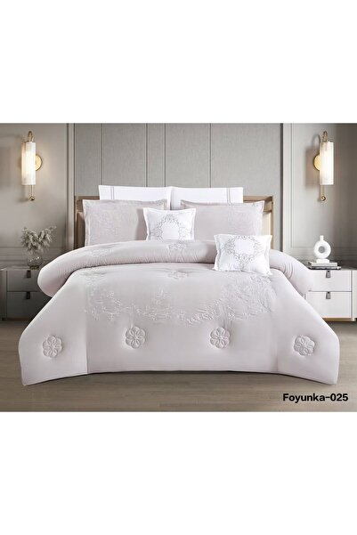 Asia مفرش سرير مزدوج عرائسي مطرز صيفي ناعم - طقم 8 قطع - لحاف نفرين صيفي طقم ...