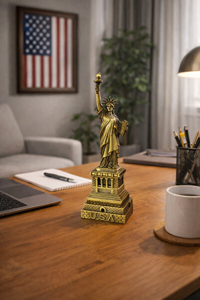 Purple USA Özgürlük Heykeli Metal Biblo (18 cm )