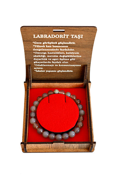 taru pasaj Boxed Natural Labradorite Stone Bracelet – Sparkling Handmade Natu...