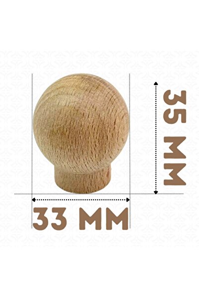 mebaconcept Doğal Ahşap Topuz Kulpluk – 33 mm Çap – Dolap, Çekmece ve Mutfak ...