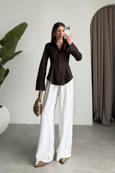 Sorridi Beli Pensli Waist-Sitting Design Shirt