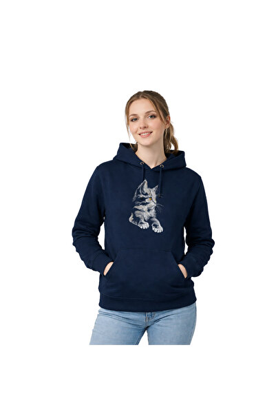 Malfini Hanorac Cloud Brodat Pisica Majestic Gaze, Unisex, French Terry