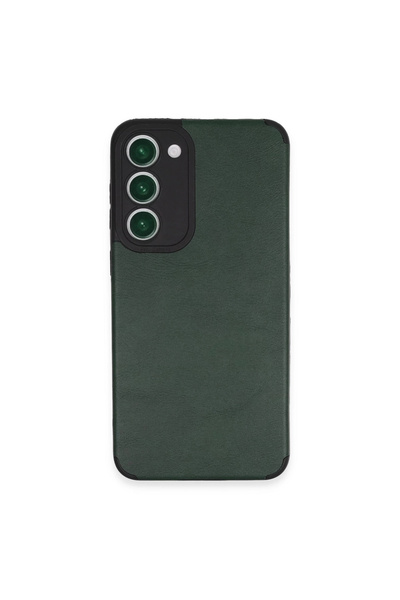 eco port حافظة سامسونج جالاكسي S23 بلس بحلقة جلدية سيليكون - أخضر