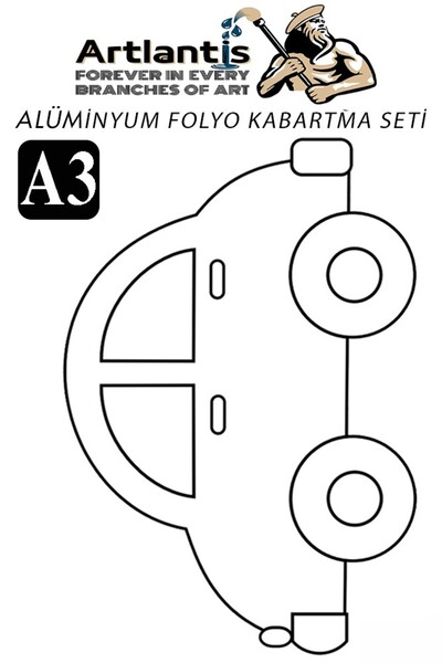 Artlantis Alüminyum Folyo Kabartma Seti A3 30x40 cm 1 Paket Aliminyum Folyo S...
