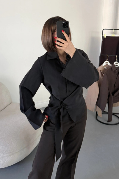 MOZENA Tie-Up Spanish Sleeve Shirt