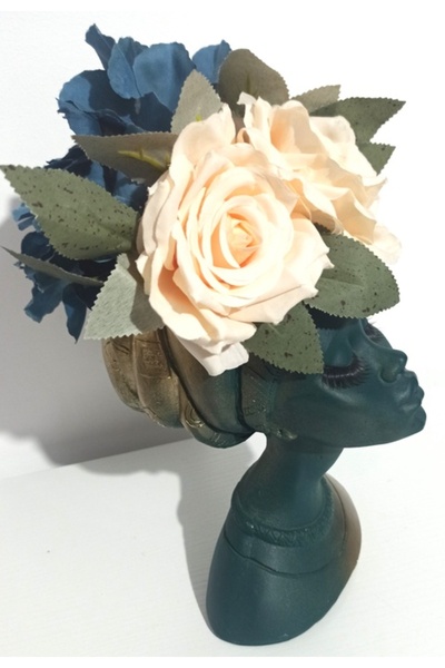 Pasiunea Florilor Marica Din Cceramică Cu Gene, Trandafiri Și Hortensie