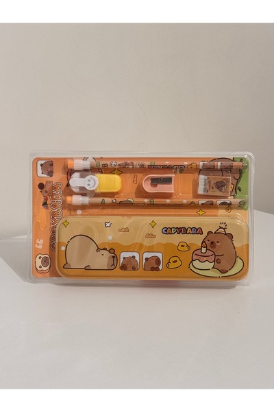 winingo 2YShop Kırtasiye Seti Capybara-Metal Kalem Kutu 2 Kalem Kalemtıraş Si...