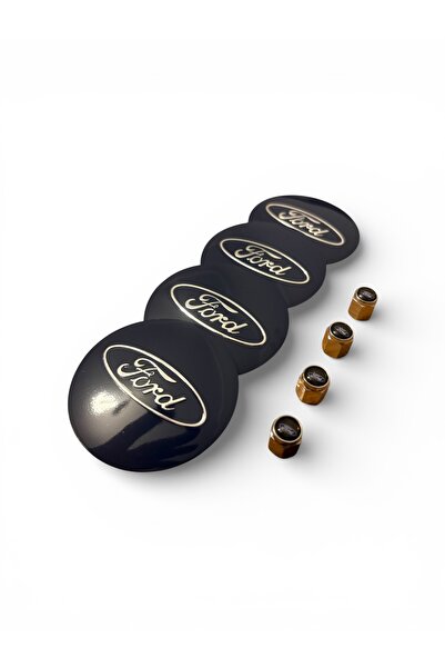 İKTUNING İK TUNING FORD LOGO 56 MM ALÜMİNYUM JANT GÖBEK STICKER VE 4 ADET MET...