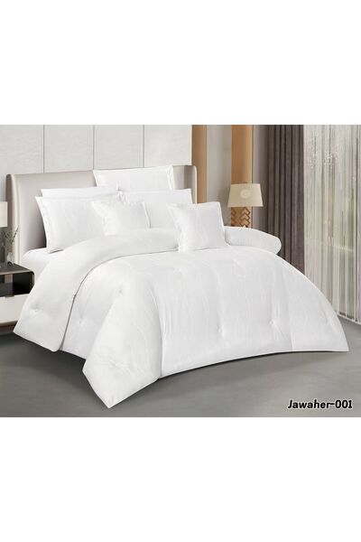 Asia مفرش سرير عرائسي جاكار منفوخ ملمس ناعم - طقم 8 قطع - لحاف نفرين عرائسي ط...