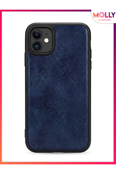 Molly Navy Monarch Elite Leather Texture Silicone Case for iPhone 11