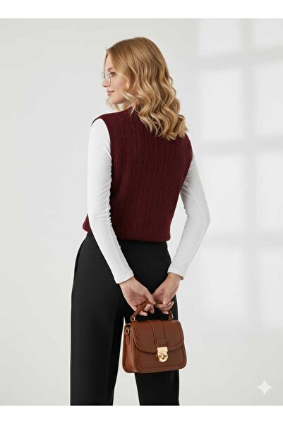 mamizya Hair Braided Button Detail Tricoted Women's Stylish Vest