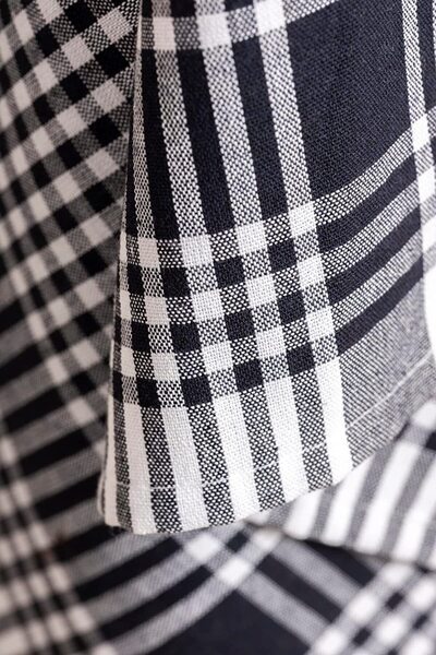 serelya Set of 10 Black Gingham Kitchen Hand Towels - 50X70 cm Drying Cloths