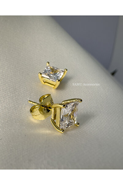 Samu Accessories أقراط من الفولاذ المقاوم للصدأ بقطع مربع - أقراط ذهبية بقطع ...