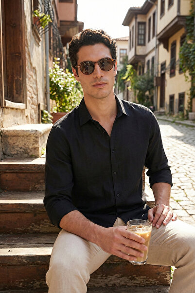 Buratti Бавовняна сорочка з класичним коміром та довгими рукавами для чоловік...